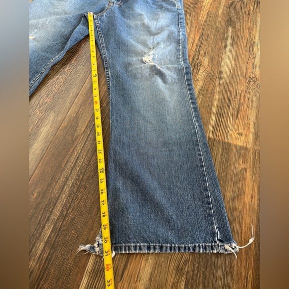 Unionbay Loose Boot Cut Jeans Mens 34x32 Blue Denim Distressed Destroyed Vtg Y2K - Picture 6 of 16